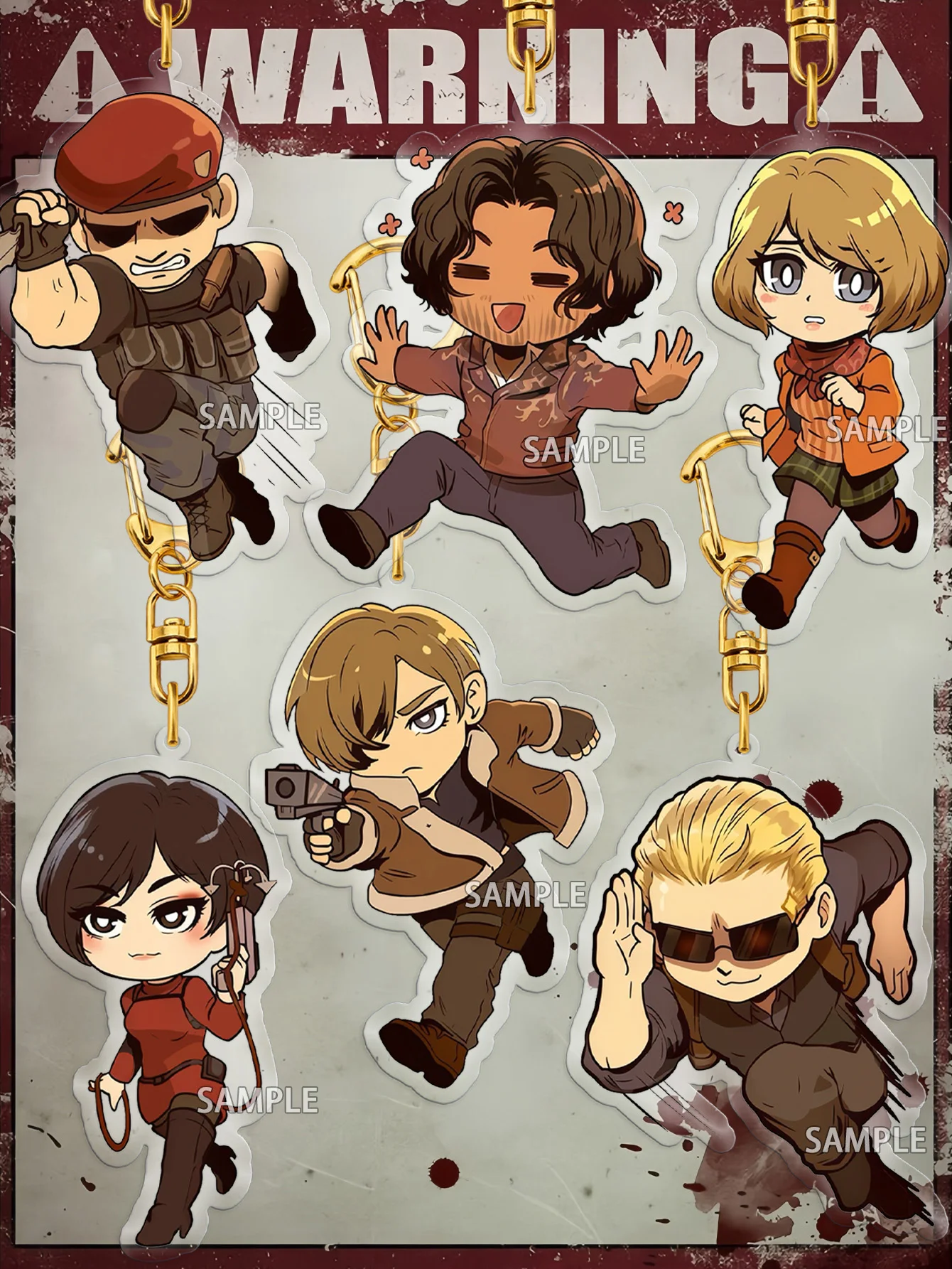 

Resident Evil4 Keychains，Re4 Keychains，Leon，A/Da，Wesker，Luis，Jack，Ashley Anime Keychains, Bag Charms, Car Charms, Water Bottle Charms, Birthday Gifts