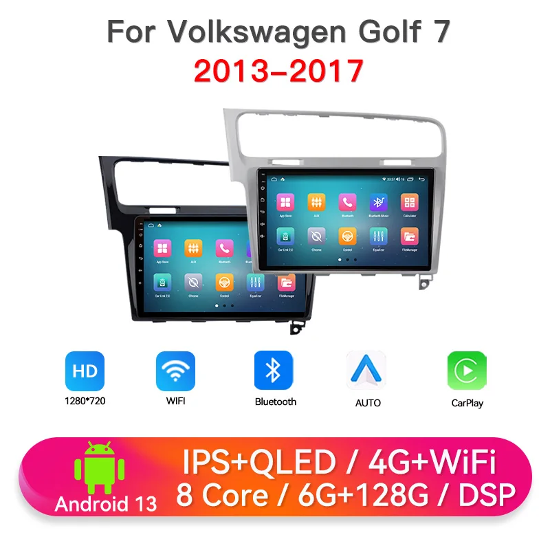 Android13 2Din 車マルチメディアプレーヤーフォルクスワーゲンゴルフ 7 2013-2017 AM FM RDS ラジオ GPS ワイヤレス Carplay Android 自動ヘッドユニット