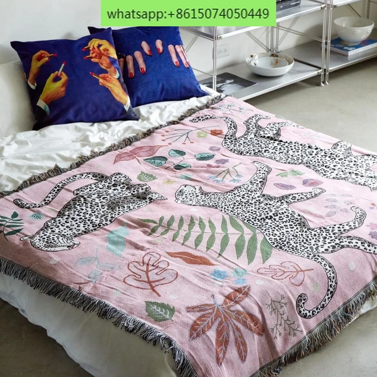 Karenmabon Snow Leopard, Sofa Blanket, Blanket Pink Panther