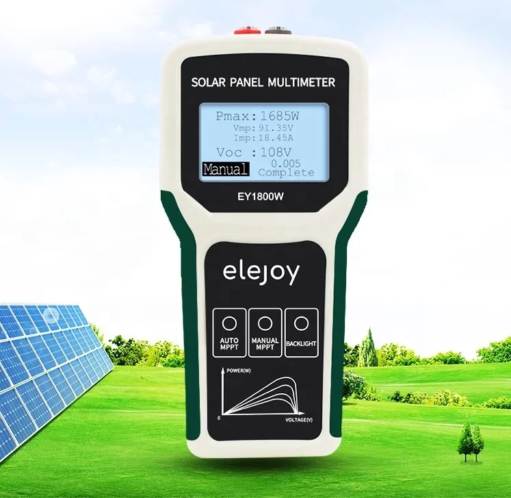 ELEJOY EY1800W LCD MPPT solar panel multimeter solar panel tester smart current tester voltage tester digital power PV meter VOC