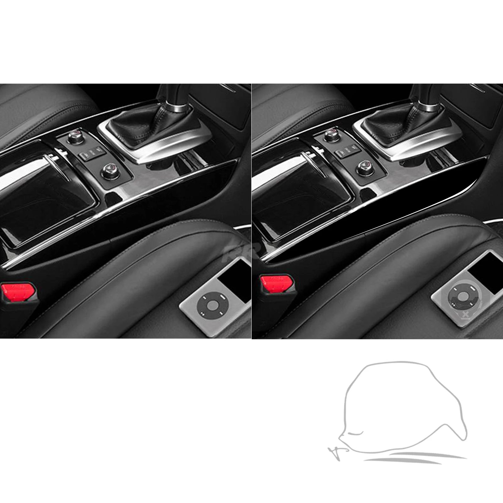 For Infiniti FX QX70 14+ Piano Black Center Control Gear Shift Lever Side Trim Panels Decorative Interior Accessories Stickers view 5