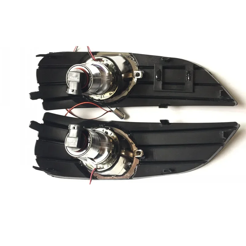 EEMRKE Fog Lamp Assembly For Geely MK Facelift 2013 MK Cross LED Angel Eye DRL Daytime Running Lights with H11 55W Halogen Bulb