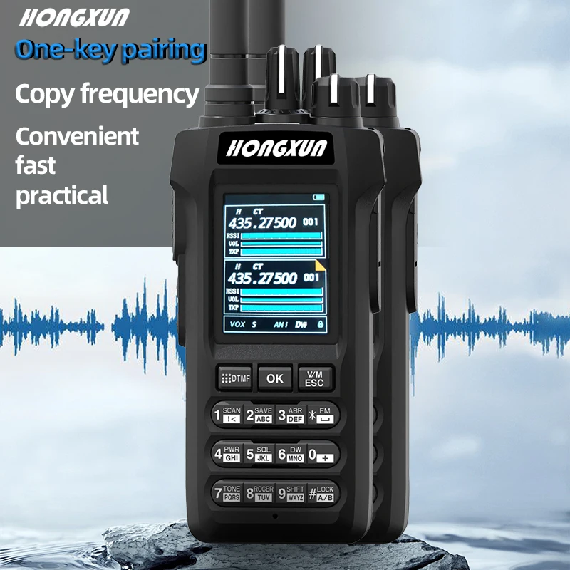 HX-R8 talkie-walkie 10W UHF/VHF 4 bandes 2 "écran couleur type-c/canal de charge de quai numérisation de canal de synchronisation de fréquence à une touche