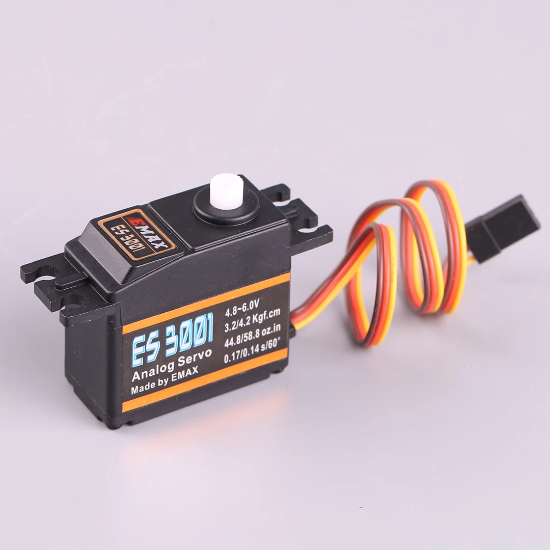 EMAX ES3001 4,8-6,0 V 43g Servo analógico estándar de engranaje de plástico para avión de barco de helicóptero RC