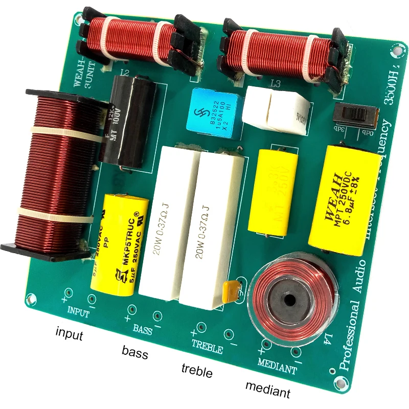 300W 3 Way Hi-Fi Speaker Frequency Divider Crossover Filters Three Frequency Divider Professional Speaker Frequency Divider