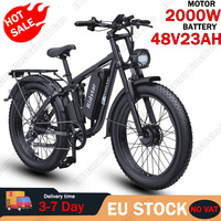 Electric Bicycle 2000W Dual Motor 48V23AH Lithium Battery Hydraulic Brake All-terrain E-bike Adult 26*4.0 Fat Tire Electric Bike