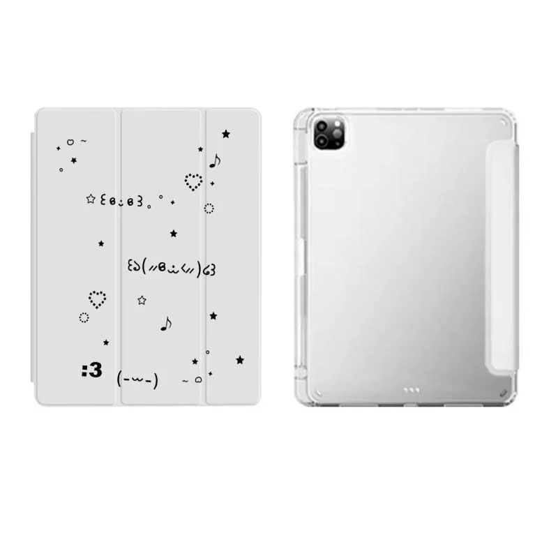 Simple Black Cute Lines Love Number 3 Tablet Case For iPad Pro 13 11th A16 12.9