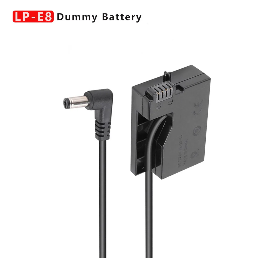 DR-E8 LP-E8 Dummy Battery Pack Coupler Adapter with DC  Connector For Canon EOS T2i T3i T4i T550D 600D 650D 700D x4 x5