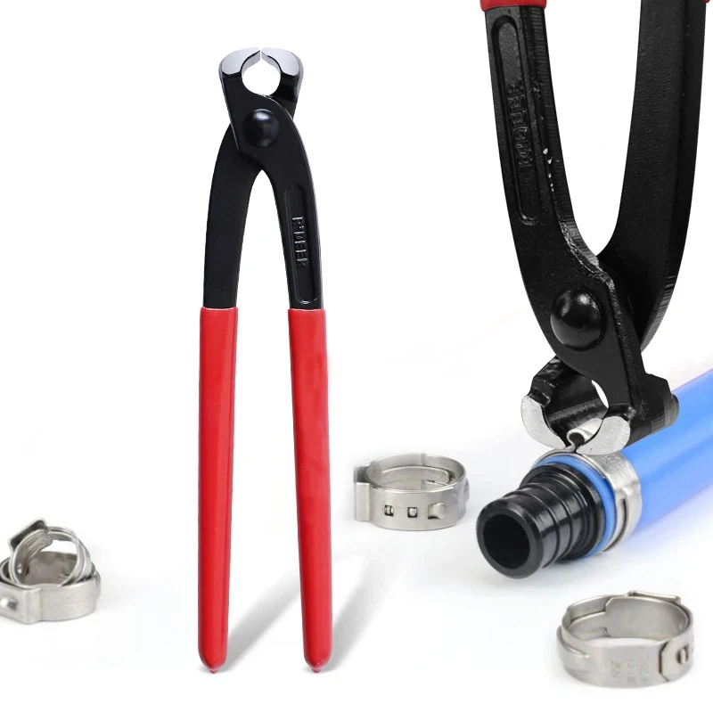 Single Ear Clamp Pliers 8 Inch/200mm Carbon Steel Pincer Crimper Nail Puller for Automotive Repair Hand Tools