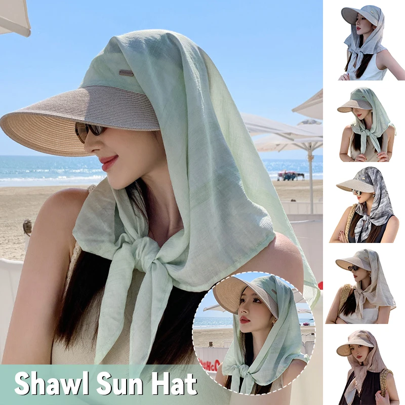 

Women's Sun Hat with Wide Brim, Neck and Shoulder Protection Lightweight Breathable for Summer Beaches and Sun Protection
