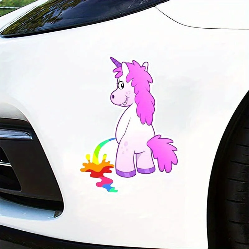 

1PC Colorful Unicorn Rainbow Splash Auto Sticker" – Great for embellishing bike frames, water bottle exteriors, fridge doors