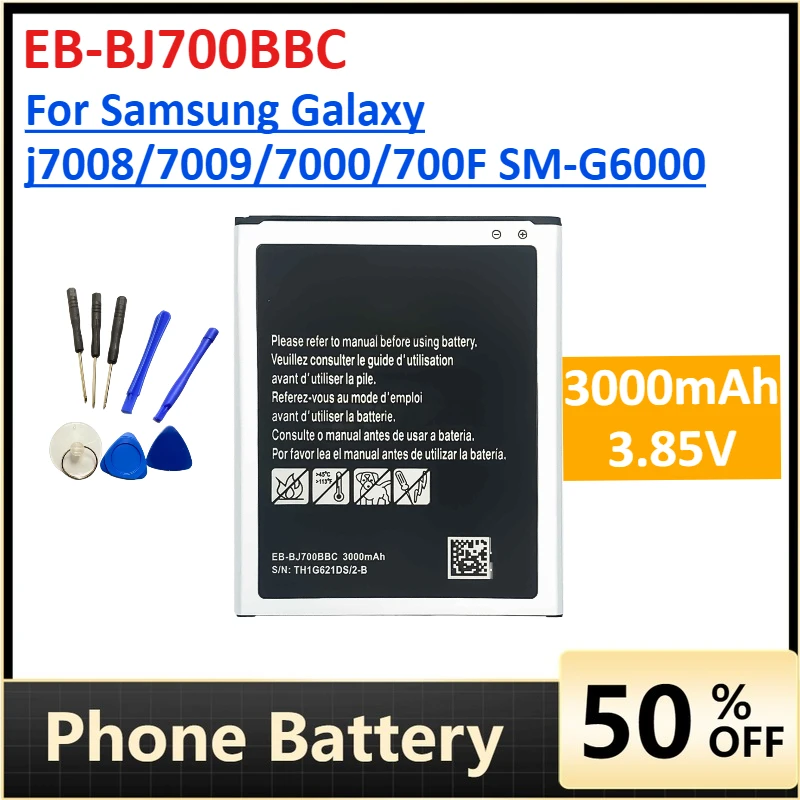 

EB-BJ700BBC 3000mAh Mobile Phone Battery for Samsung Galaxy J7 J7000 J7009 J7008 J701F J700F SM-G6000 Lithium Battery