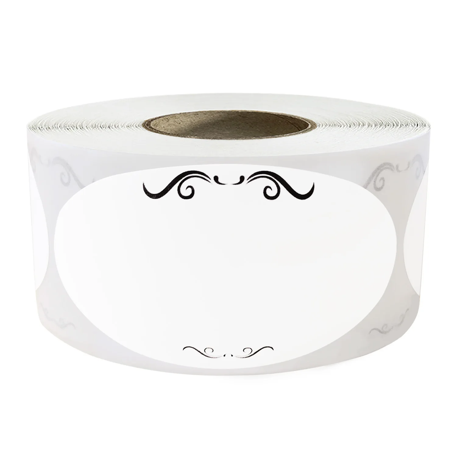 150 pegatinas/rollo de 1*2 pulgadas, rollo de pegatinas adhesivas impermeables para marcar fechas de alimentos en el hogar y la cocina, etiquetas ovaladas blancas para escribir, etiquetas para clasificación de alimentos, etiquetas para frascos, pegatinas para gestión de clasificación