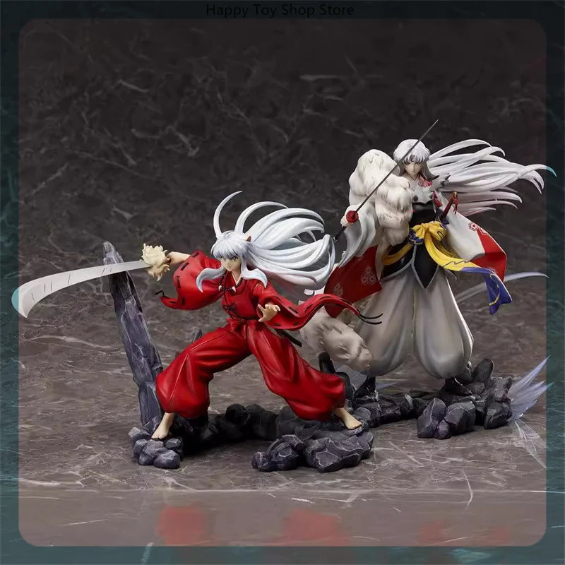 Inuyasha And Sesshoumaru Tessaiga Tenseiga Brother Anime Figure Model Gk Statue Boys Collection Desktop Decoration Ornament Toys