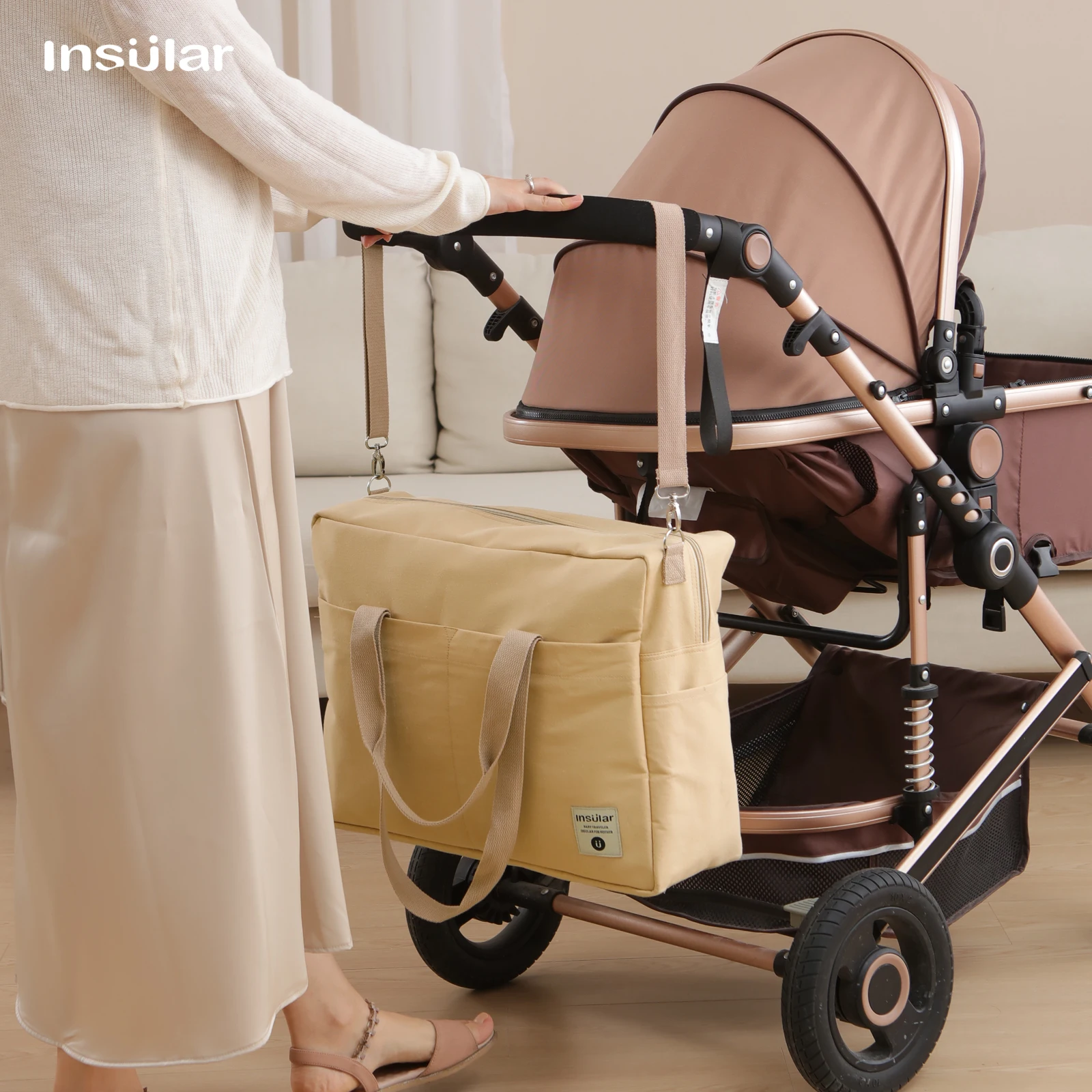 Large Capacity Maternity Nursing Bag Quilted Baby Diaper Bag Multifunctional Mummy Nappy Travel Shoulder Stroller Organizer Bag