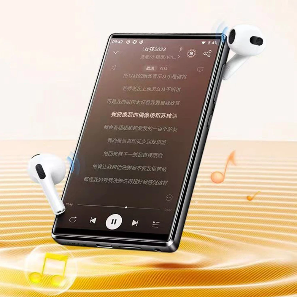 Для Android 11.0 MP3-плеер 4,0-дюймовый сенсорный экран Аудиоплеер Электронная книга MP3-плеер Мини-музыкальный плеер для путешествий на открытом воздухе