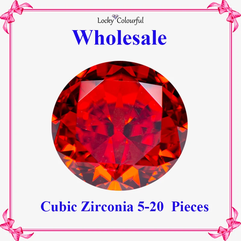 

Cubic Zirconia Wholesale Crushed Ice Cut Round Shape Red Color Charms Beads for Jewelry Making Pendant Materials No Certificate