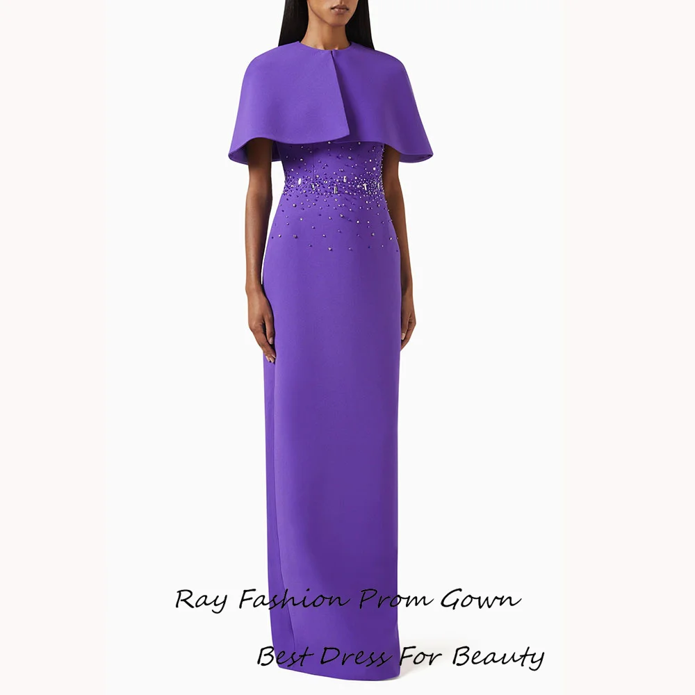 Ray Crepe Evening Dress فستان حفلة موسيقية Elegant Detachable Luxury Sequined Cocktail Party Prom Gown With Slit For Sexy Women