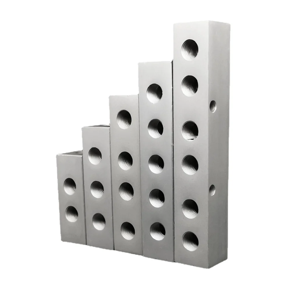 1/8 Zoll 1/4 Zoll 1/2 Zoll BSP-Buchse, 2, 3, 4, 5, 6 Wege, 4–8 Anschlüsse, massiver Aluminium-Verteilerblock-Splitter, pneumatischer Anschluss, Luftkompressor – Detail 2