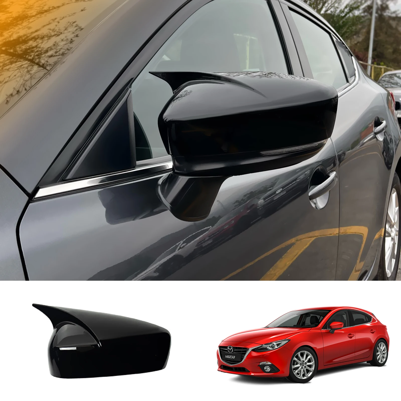 Für Mazda 3 2014-2018 2017 2016 2015 Axela Rückspiegelabdeckung Außenspiegel Dekorative Schale ABS Chrom Auto-Styling – Detail 5