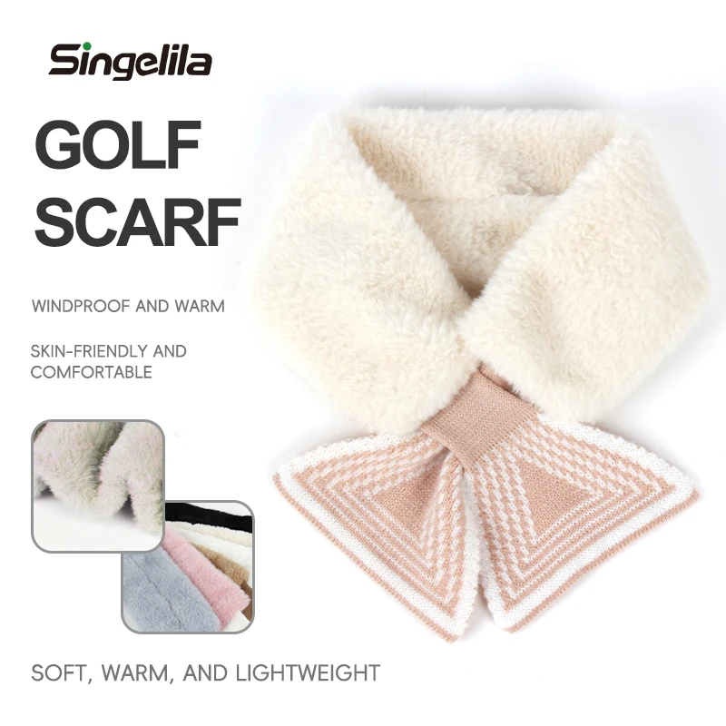 

Шарф для гольфа для женщин, зимнее тепло, толстый перекрестный вырез, теплый однотонный шарф из искусственного кроличьего меха, элегантный и пушистый шарф-шаль