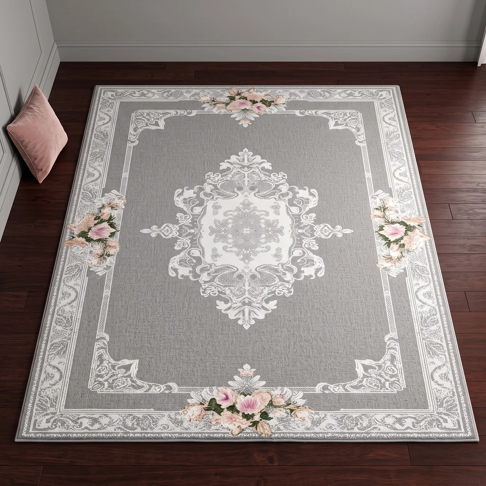 2D Large Carpet with Pumpkin Ghost Bow Pattern Watercolor Sweet Style Soft and Healing Visuals Halloween Warm and Playful