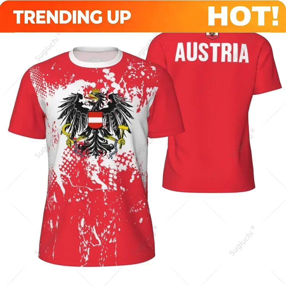 Customization AUSTRIA Flag 3D Print Sports Quick-dry Breathable Men T-shirt Football Jersey Team Short-sleeve Parent-child Top C