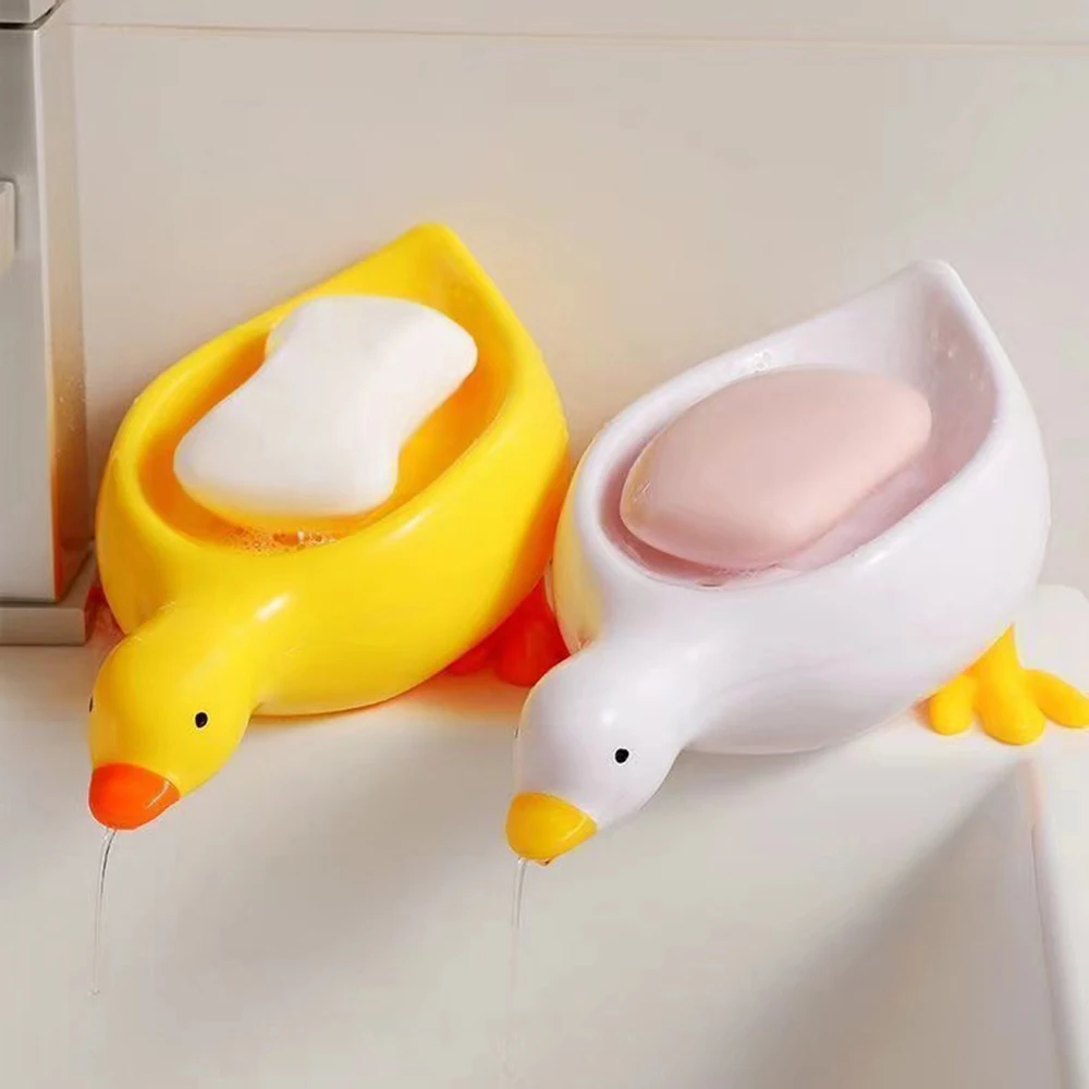 Soap Box Cartoon Absorbent Desk No Holes No Standing Water Drainage Soap Box Ducks Household Bathroom Products