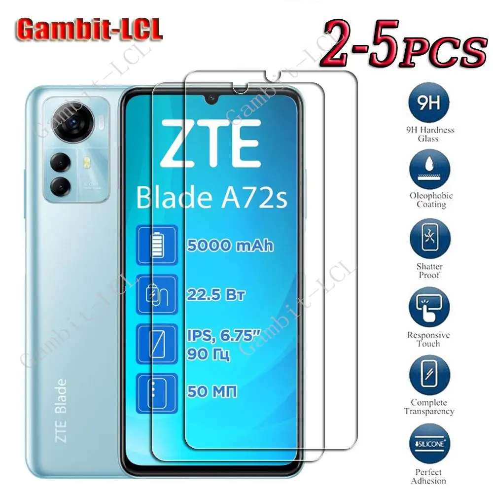 9H HD Original Tempered Glass For ZTE Blade A72s 6.75