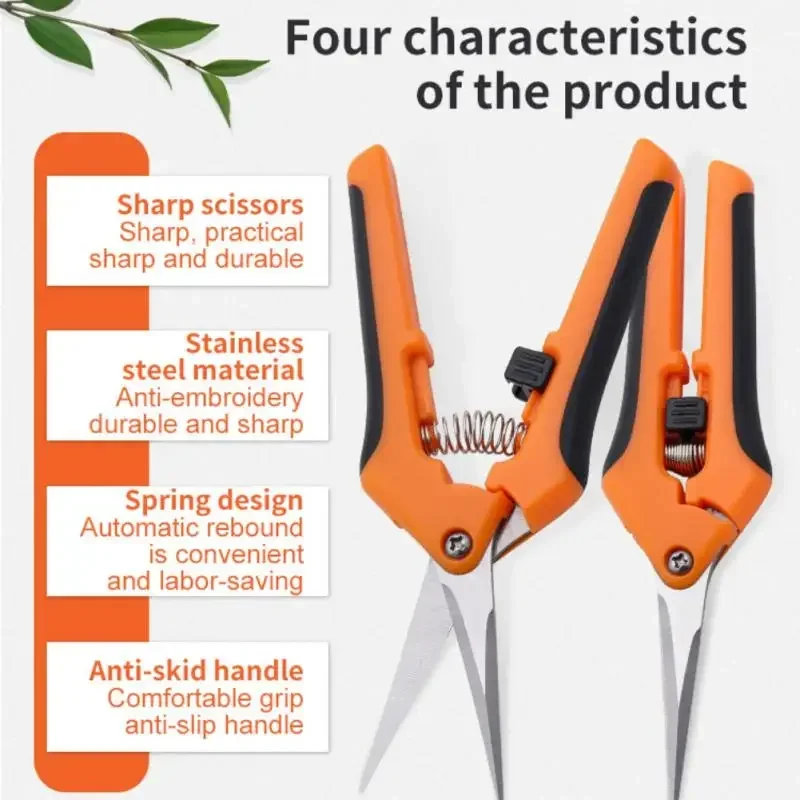 

Weed Picking Pruning Elbow Shears Pruner Pruning Fruit Tools Household Steel Potted Stainless Scissors Garden Pruning Straight