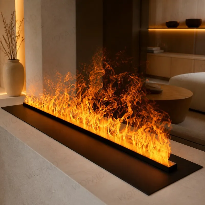 WOFAID Smart 3D Mist Fireplace Water Vapor Electric Flame Crackling Sound No Gas No Wood App Control Living Room Fireplace