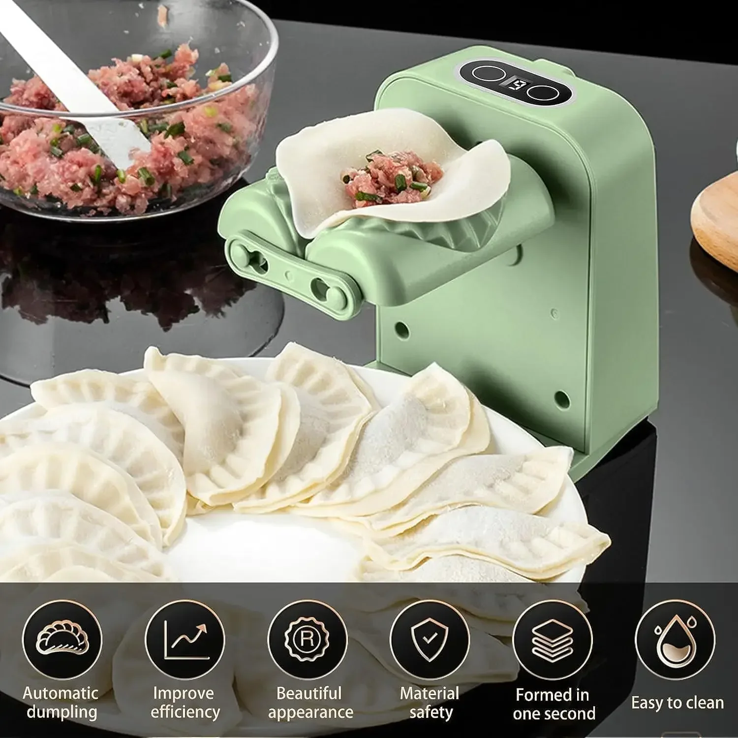 Electric Dumpling Maker Machine Automatic Empanada Wonton Maker Press Dumpling Skin Ravioli Mould Kitchen Tool Accessories