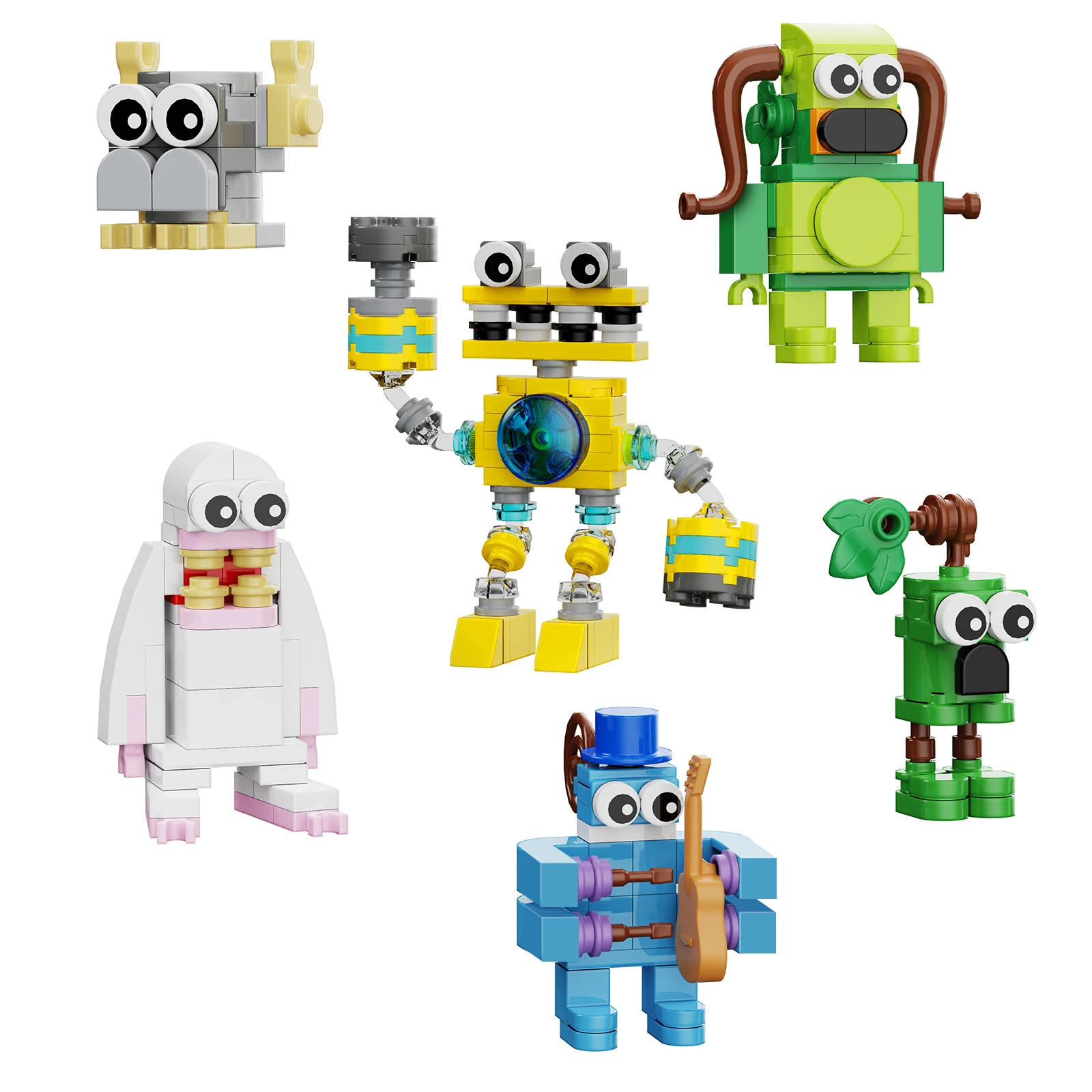 New My Singing Song Monsters Chorus Building Blocks Sets Cute Brickheadz Action Figures Bricks Birthday Gifts for Kids Adults