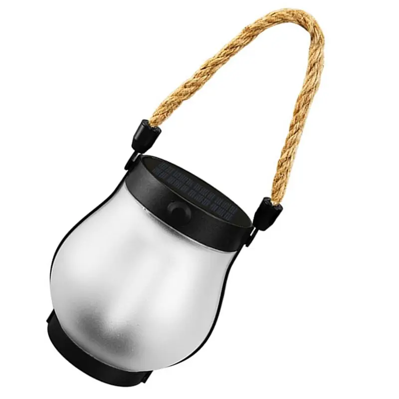 Waterproof Outdoor Light- Dancing Flame Solar Lantern Dual Charging Options(Solar& USB), Rope-Like Design