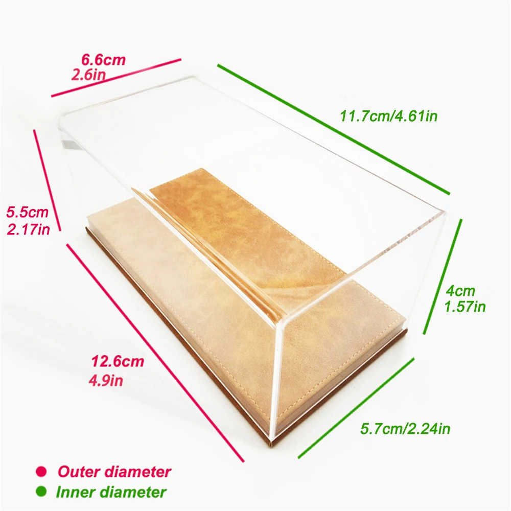 1/64 Display Case Box For Diecast Model Car Handmade Acrylic Storage Box High-grade Leather Flannelette Base