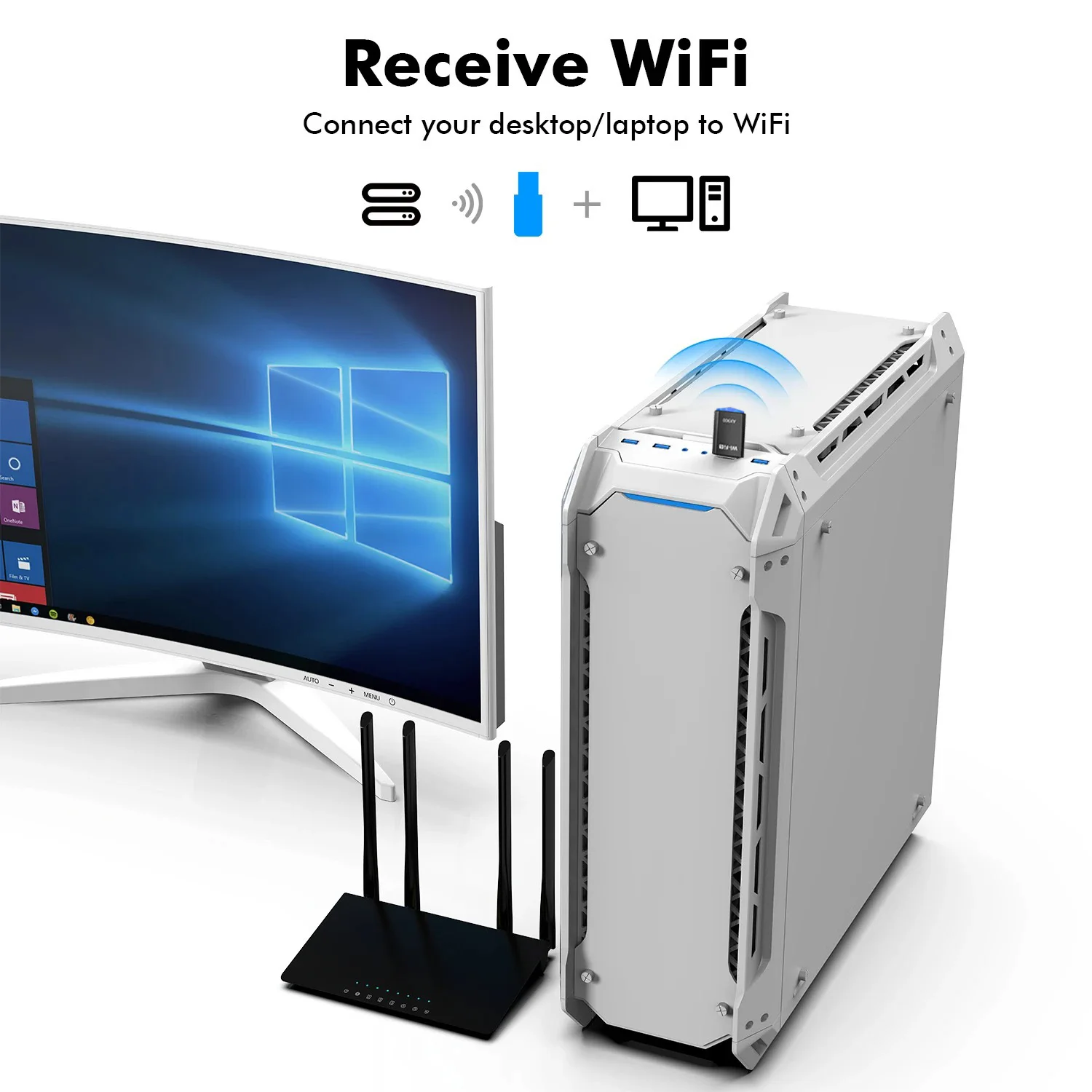 900Mbps USB WiFi6 Adapter 2.4G&5GHz Dual Band 802.11AX Bezprzewodowa karta sieciowa Odbiornik Wi-Fi Napęd za darmo do laptopa Komputer stacjonarny