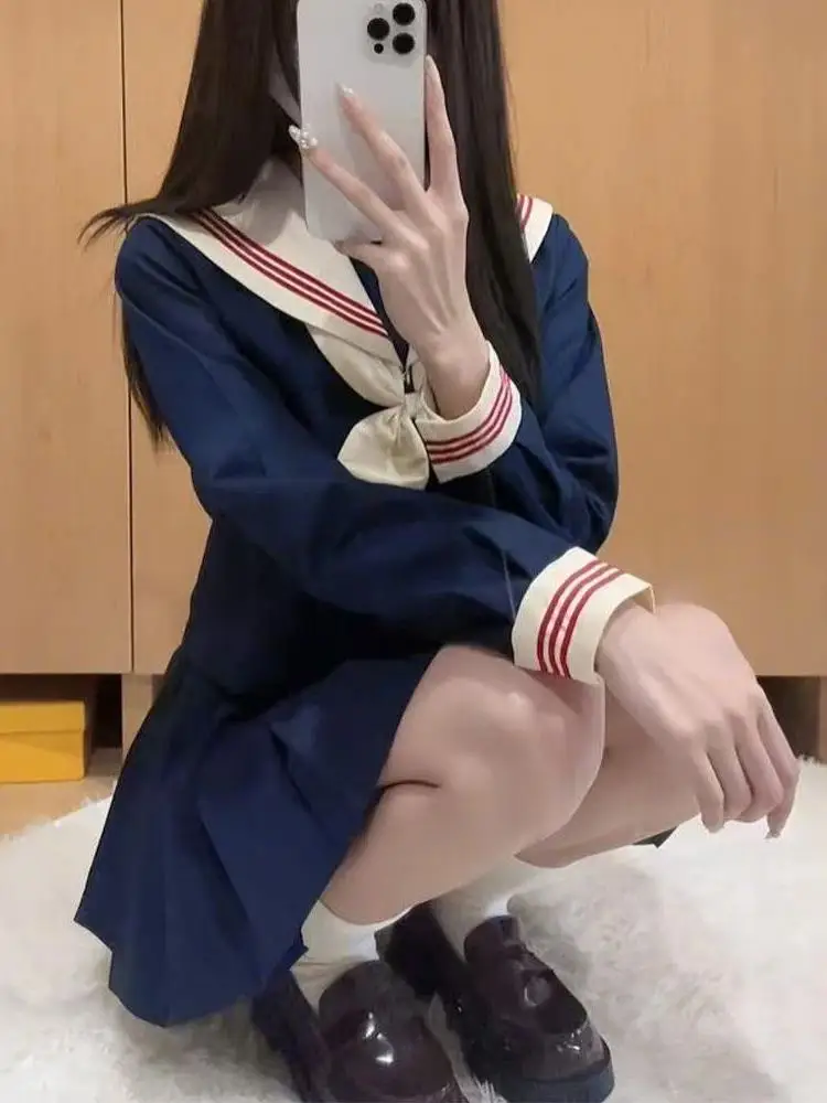 Conjunto de Uniforme Escolar de Verão para Meninas, Traje de Marinheiro com Colete, Gola Kitohira, Lapela Kansai, Uniforme de Classe, Três Peças