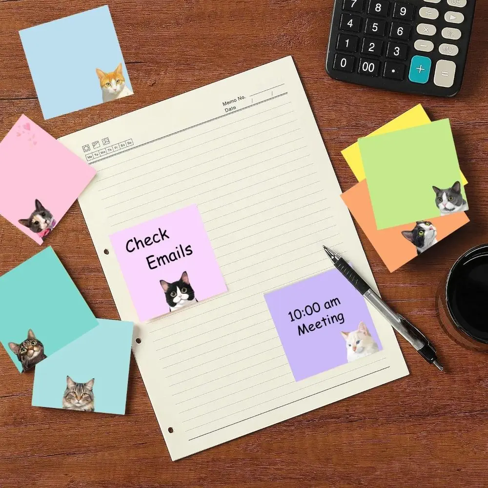 450/300/250pcs Animal Pattern Animal Sticky Notes Sticky Cartoon Kitten Puppy Cat Dog Note Pad Memo Pad Colorful Note Paper