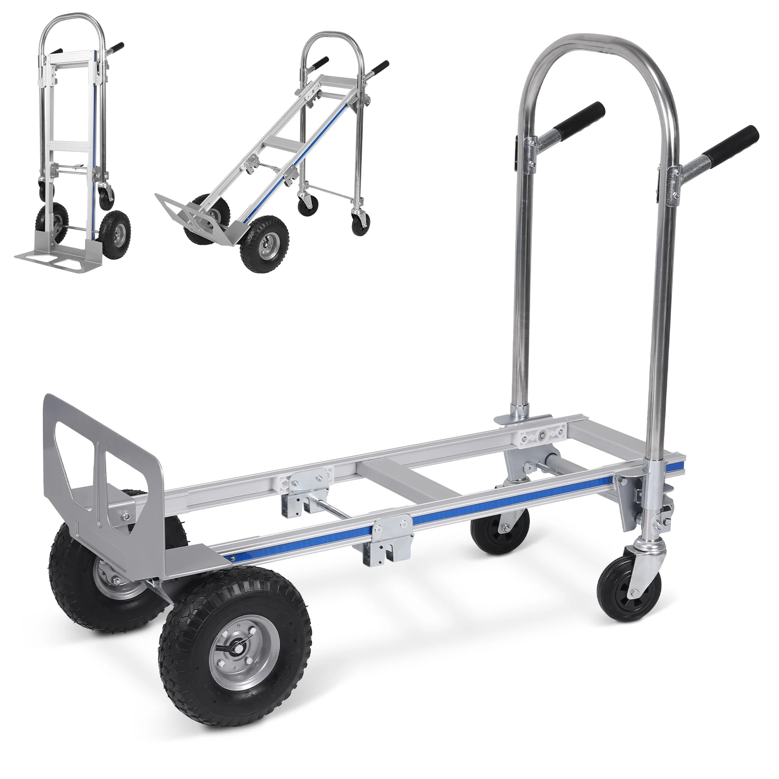

Тележка-трансформер 3-в-1 с грузоподъемностью 250 кг, универсальная тележка-платформа на колесах для логистики, покупок, дома, офиса, переезда