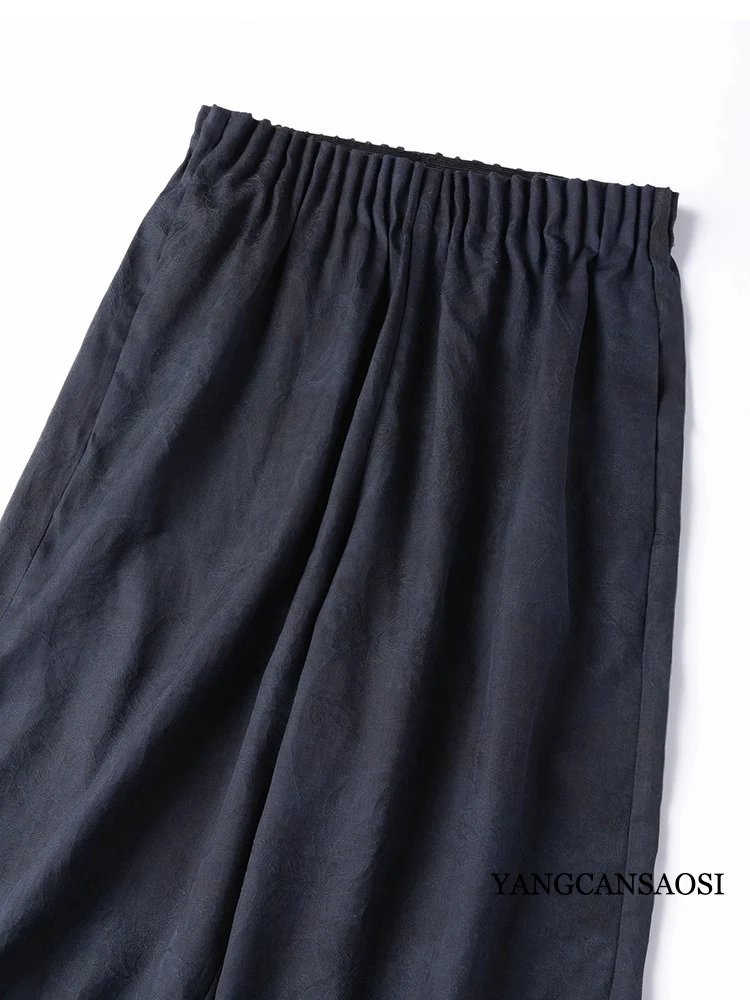 التعادل صبغ نمط 30 مللي متر 100% التوت الطبيعي الحرير عبق سحابة الغزل زهرة برعم الخصر جيب تصميم المرأة مستقيم الساق السراويل #2