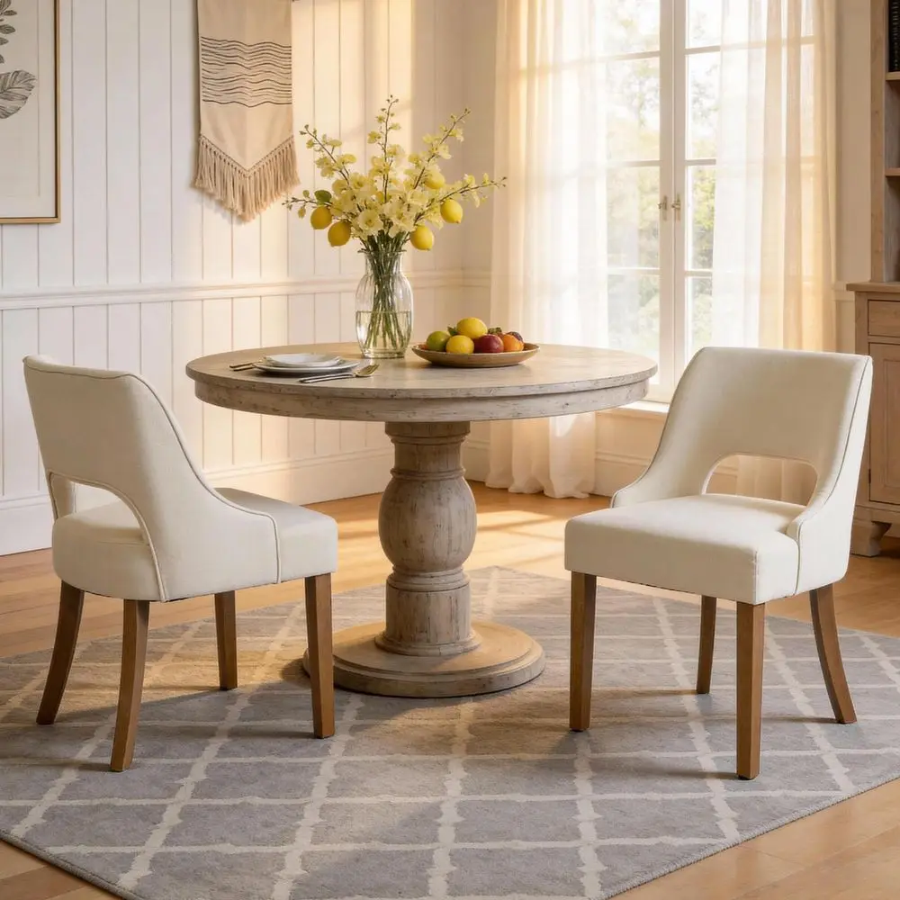 

Wooden Dining Chairs Set of 2, Modern Fabric Upholstered Kitchen Chairs Dining Chair, Mid Century Modern Chair for Kitchen Dini