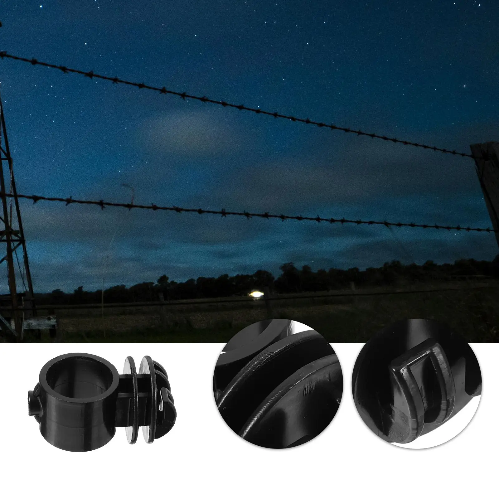 10pcs Electric Fence Insulators Durable Plastic High Voltage Resistance Diy Farm Wire Tighteners Replacement For Garden Animal - view 4
