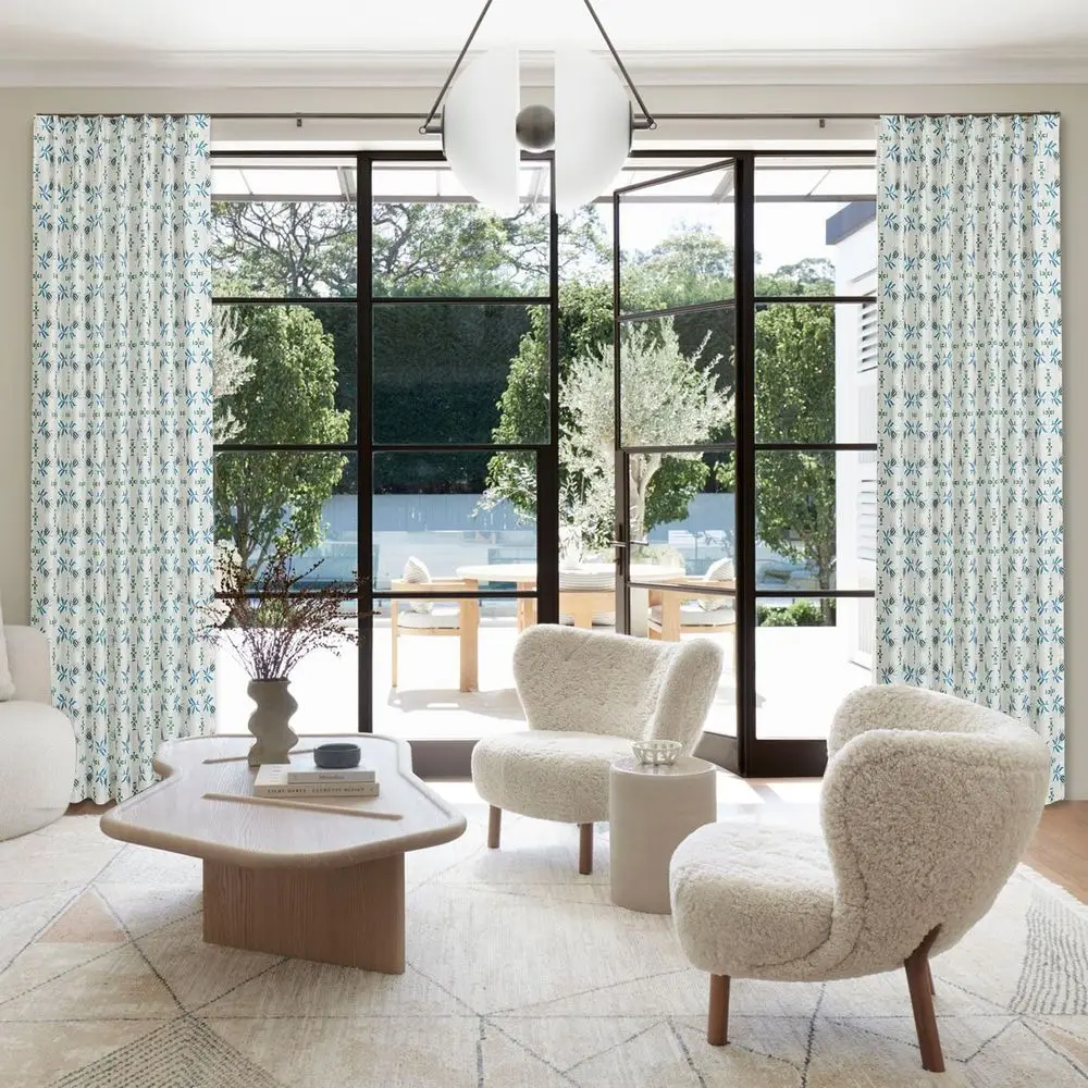 ستائر كتان أنيقة بطيات، 95 طويلة، لمساحات المعيشة مع خطافات، لوحين، 40 واسعة