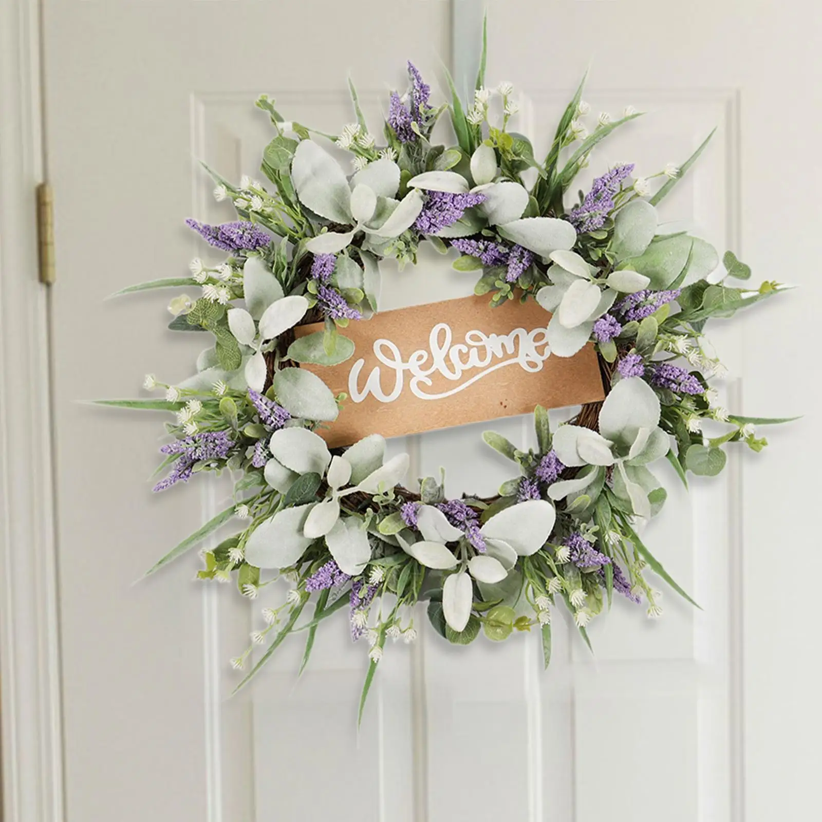 

Artificial Flower Wreath Decoration Floral Spring Wreath Front Door Wreath Hanging Garland for Party Wall Easter Yard Shelf