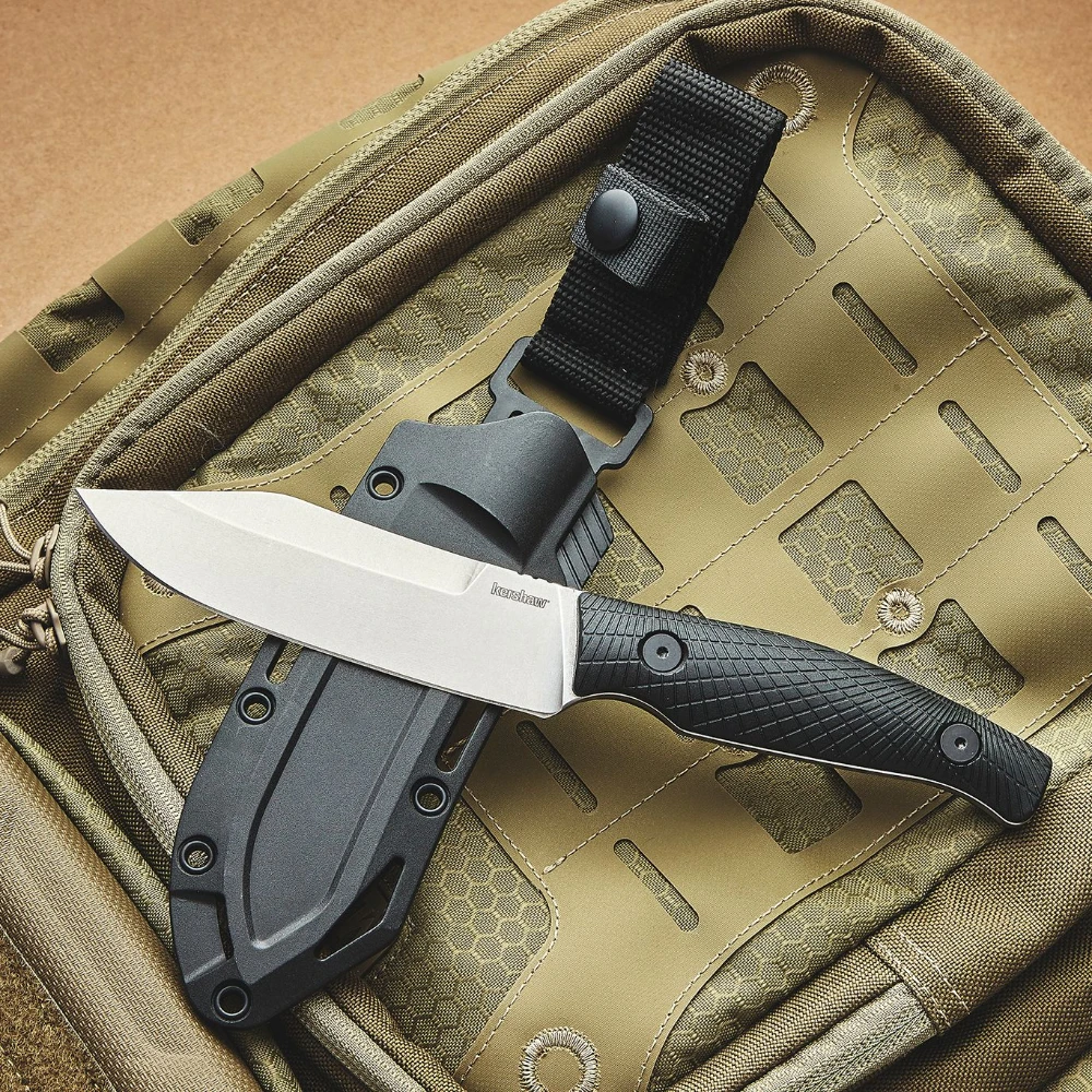 

Высокая твердость KS 1083 Camp 5, фиксированный охотничий нож D2, лезвие Stonewash, ручки из нейлонового волокна, уличные тактические ножи, инструмент для выживания EDC