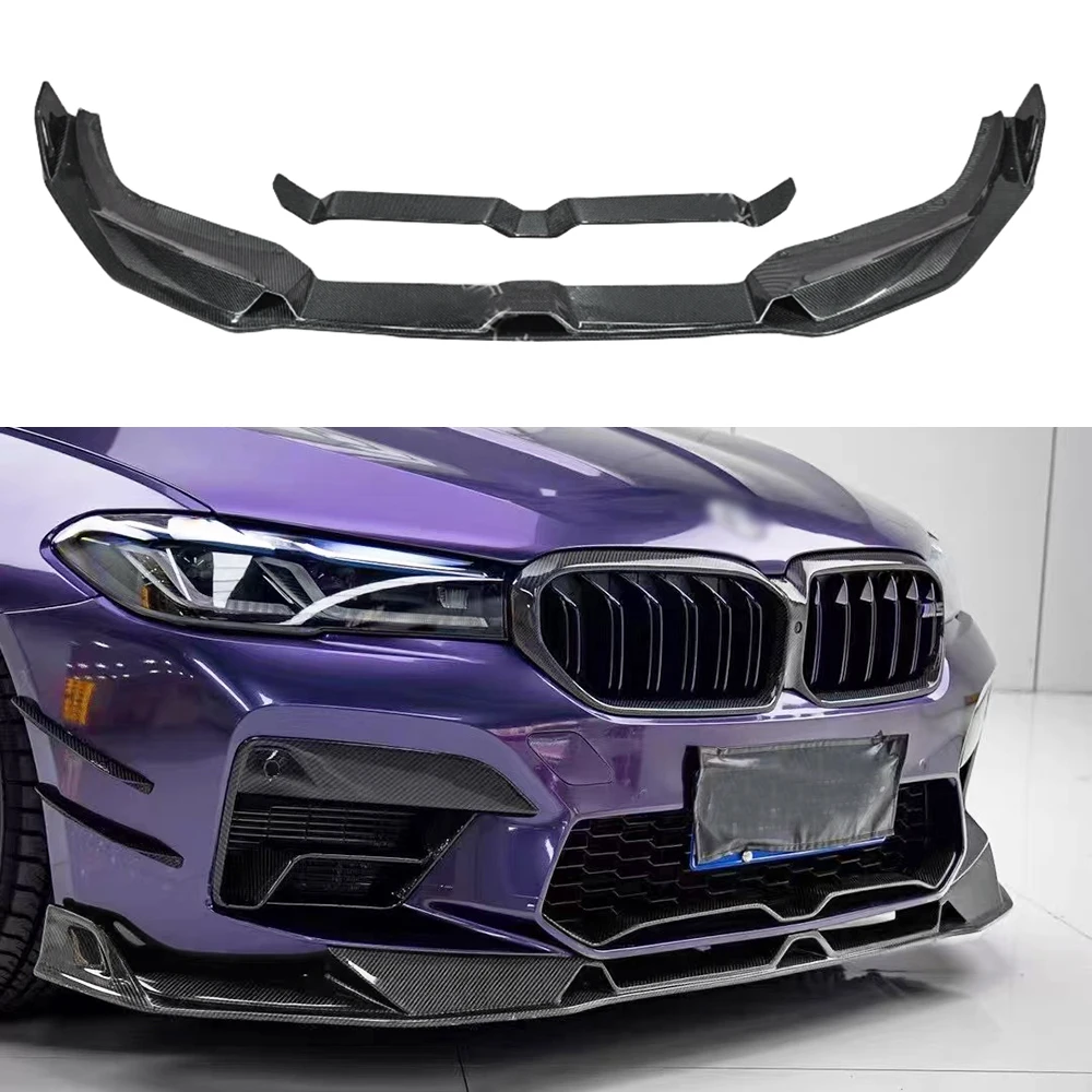 

For 5 Series F90 M5 PRE LCI 2017+ Carbon Fiber AE Style Front Bumper Lip Spoiler Body Kit