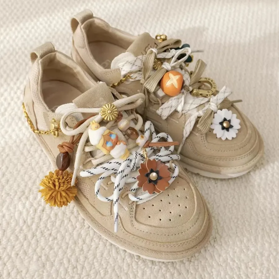 Maillard Quasten-Anhänger Frühlingsschuh-Schnalle Leder-Blumen DIY-Ornamente Herren Damen Persönlichkeit Freizeitschuh-Schnürsenkel Dekorativ – Detail 1