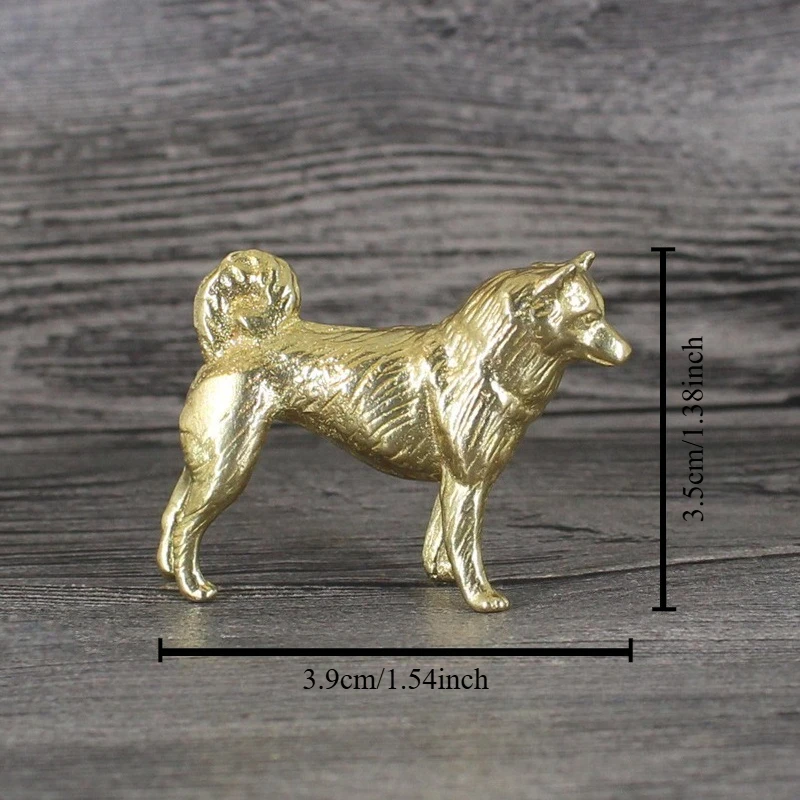1PC Brass Dog Sculpture Zodiac Animal Collectible Tea Companion Home Decor Statue Traditional Twelve Symbol Series Room Ornament