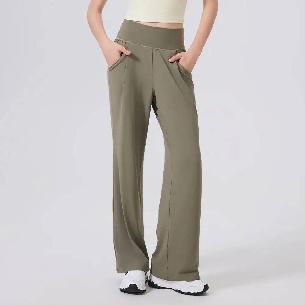 

Women S Loose Casual Straight Leg Flared With Pockets Dance Fiess Running Training Sports Pants