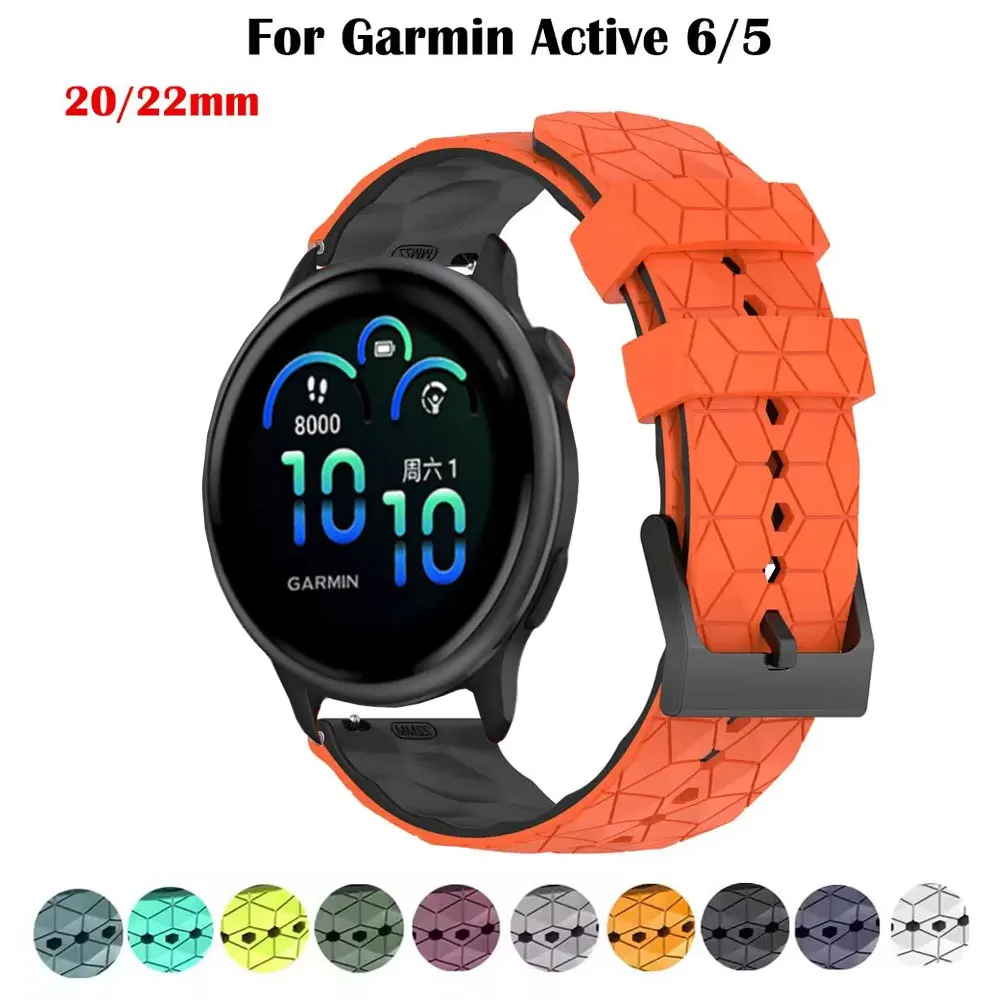 Silikonarmband für Garmin Active 6 5/Venu 3 2/Vivoactive 6 5 4 22 mm 20 mm Band für Garmin Forerunner 55 158 245 255 265 745 965